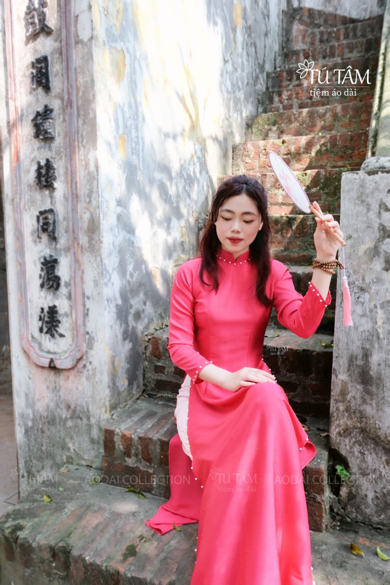 Áo Dài Truyền Thống Đẹp Màu Hồng 5 ao-dai-dinh-ngoc-trai-mau-hong
