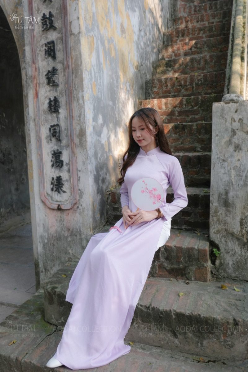 ao dai lua mau tim