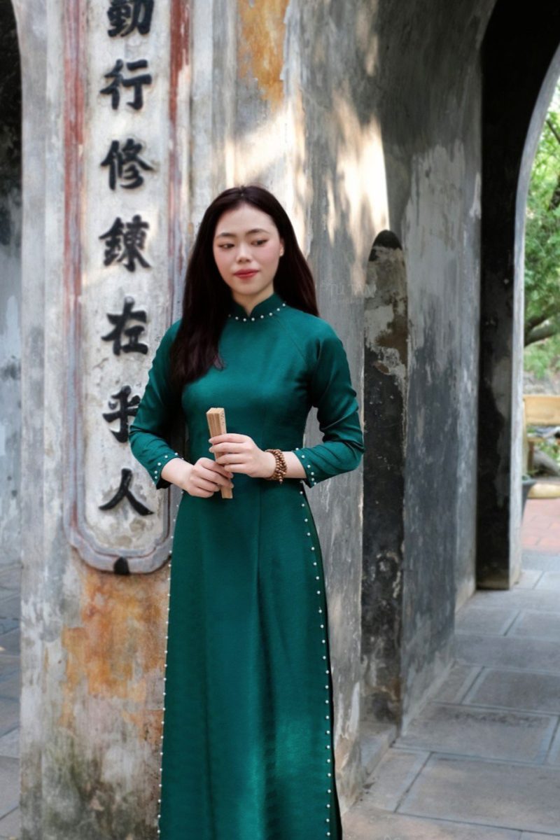 ao dai lua van go mau