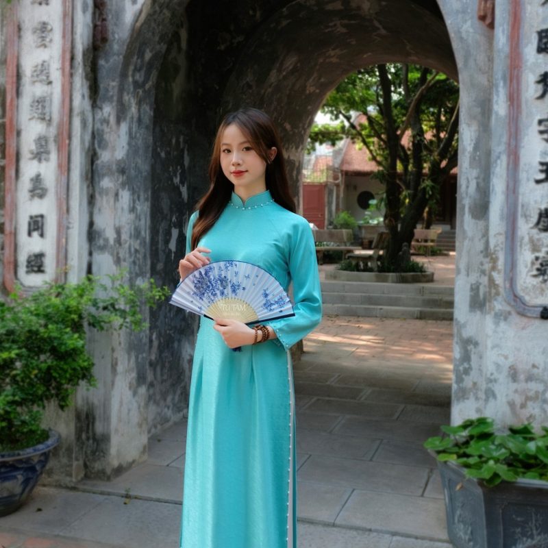 mau ao dai truyen thong lua van go dep 1