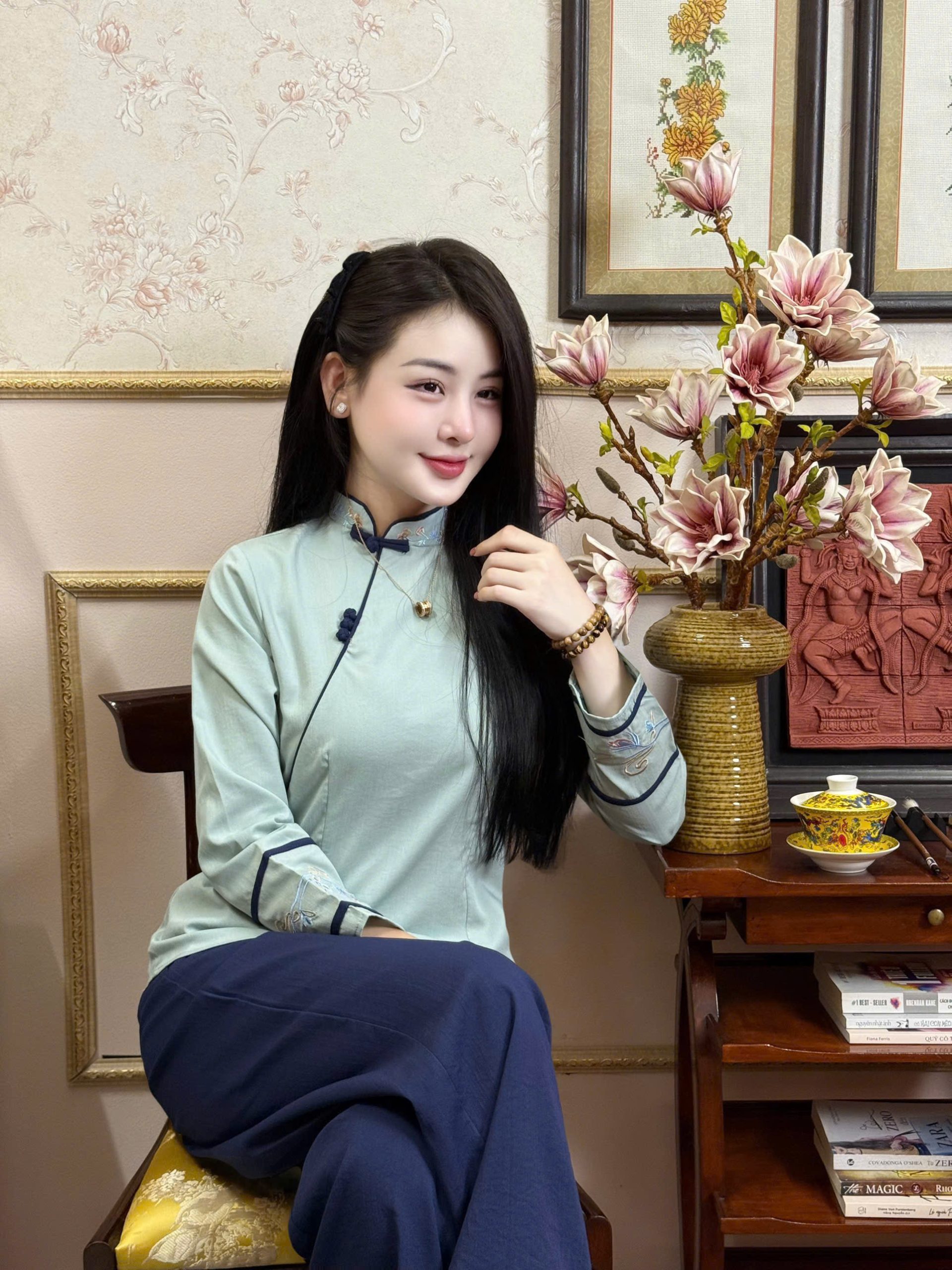 Bộ Quần Áo Đi Chùa Truyền Thống Dài Tay Cho Nữ 7 bo-ao-di-chua-dai-tay-cho-nu